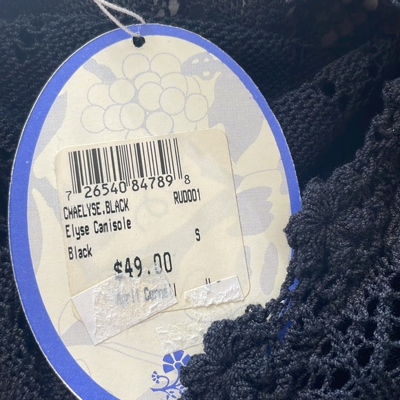 April Cornell Black Lace Tank ‘Elyse Camisole’ NWT - Small - Picture 6 of 8